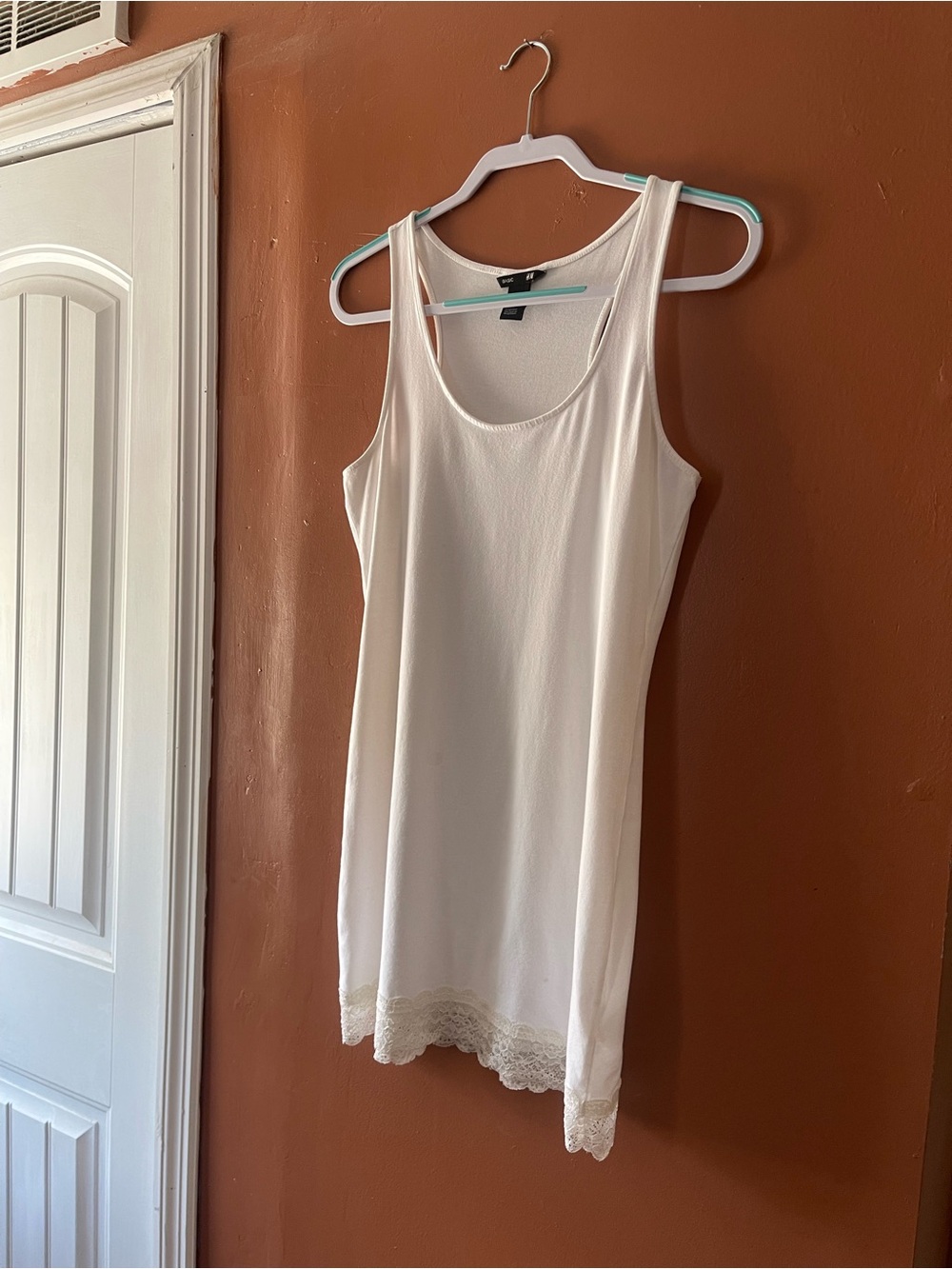 H&M Basic White Slip Tank Top Size L
